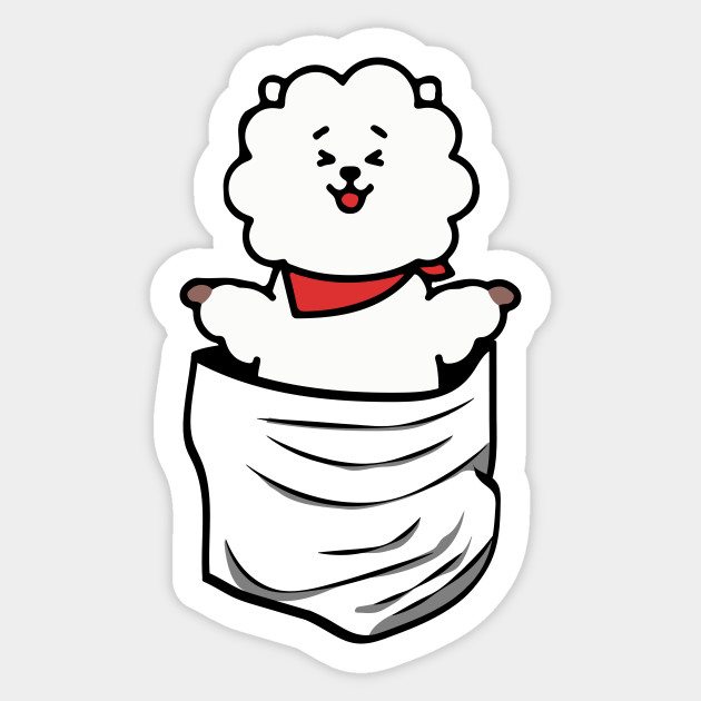 rj in a pocket bt21 bts sticker teepublic uk