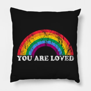 Colorful Rainbow Pride Flag Design Retro Apparel Pillow