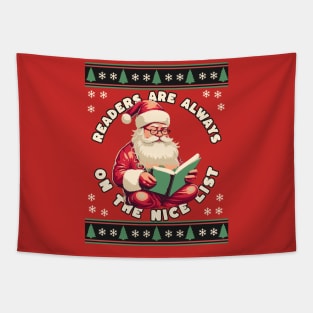 Santa says Readers are Always on the Nice List Tapestry