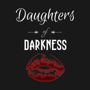 Daughters of Darkness | Red Glow Goth Lips White T-Shirt