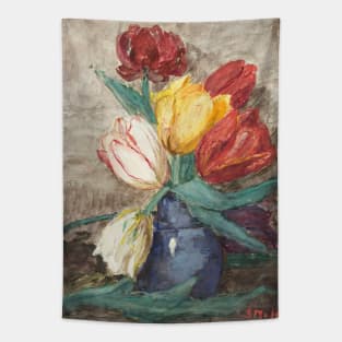 Tulips in a Vase by Sientje Mesdag-Van Houten Tapestry