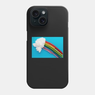 Photo illustration depicting clouds and a rainbow Phone Case