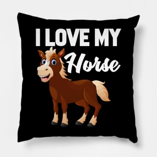 I Love My Horse Pillow