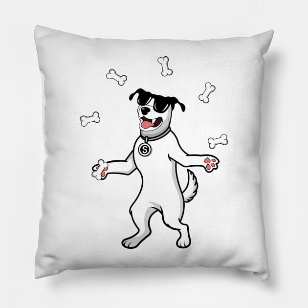 Juggling Dog Pillow by VecTikSam