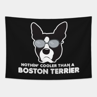 Boston Terrier Neutral Gray Pattern - Cool Like a Boston Terrier Funny Dog Gifts Tapestry