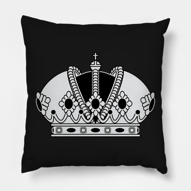 Imperial crown (silver and black) Pillow by PabloDeChenez