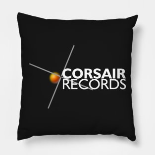 Corsair Records Logo White Text Pillow