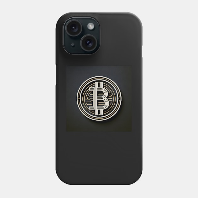 Golden Circuitry: Bitcoin's Digital Imprint Phone Case by heartyARTworks