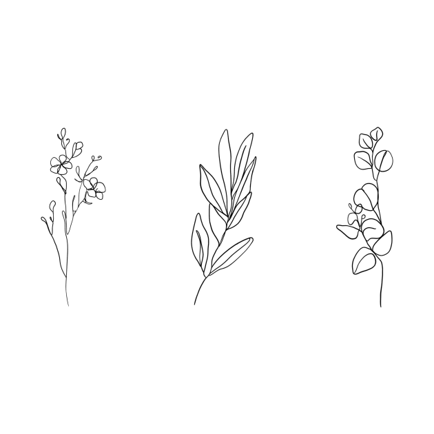 Floral Nature Plants Line Art Aesthetic Graphic by The Dirty Palette