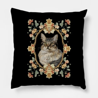 Vintage Feline Cat Elegance Pillow