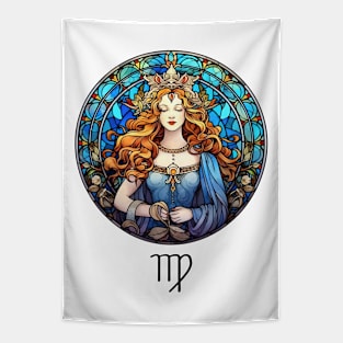 Stained Glass Virgo Tapestry