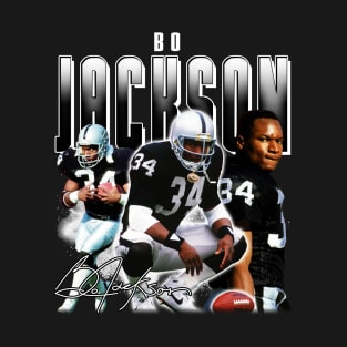 Bo Jackson Bo Knows Signature Vintage Legend Baseball Football Bootleg Rap Graphic Style T-Shirt