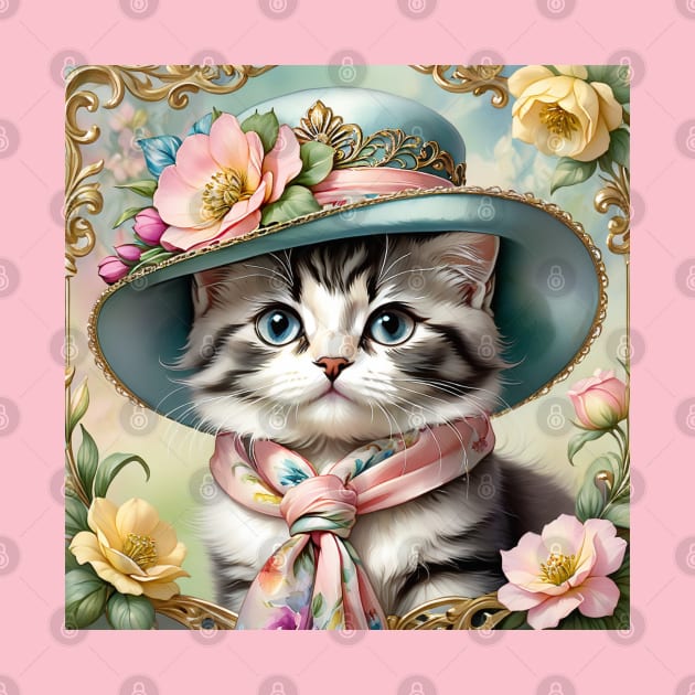 Cute Kitten in a Hat by Jasmine Fleur