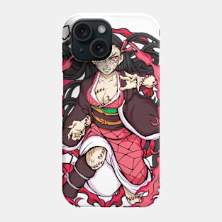 Unleashing the Flames: Nezuko's Fiery Determination Phone Case