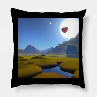 Valentine Wall Art - You are the sun that warms my heart - Unique Valentine Fantasy Planet Landsape - Photo print, canvas, artboard print, Canvas Print and T shirt Pillow