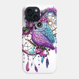 Watercolor Owl and Dreamcather Phone Case