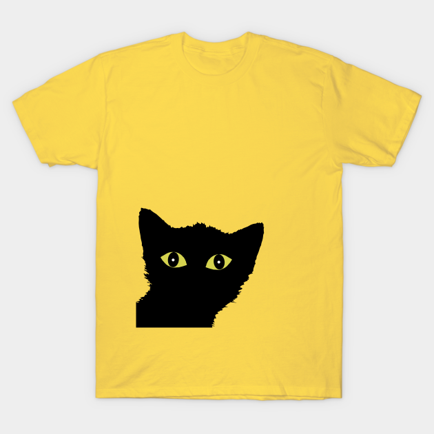 black t shirt with yellow eyes