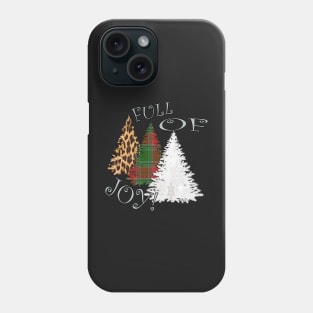 Cute Christmas Tree Shirts and other Products: Graphic Design Snowflake Plaid & Leopard FULL OF JOY Gift Phone Case