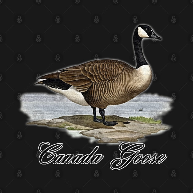 Canada Goose standing on an island by JnS Merch Store