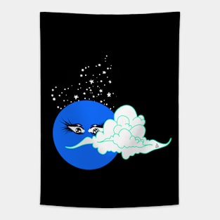 Moon in the sky Tapestry