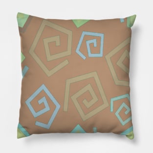 Moroccan Tile Design | Brown, Pistachio and Turquoise Pillow