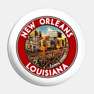 New Orleans Louisiana Mardi Gras Canal Street Vintage Travel Pin