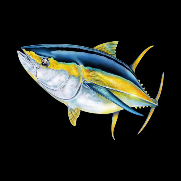 Yellowfin Tuna by Tim Jeffs Art