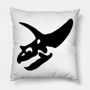 Triceratops skull - black Pillow