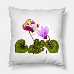 Cyclamen Girl Pillow