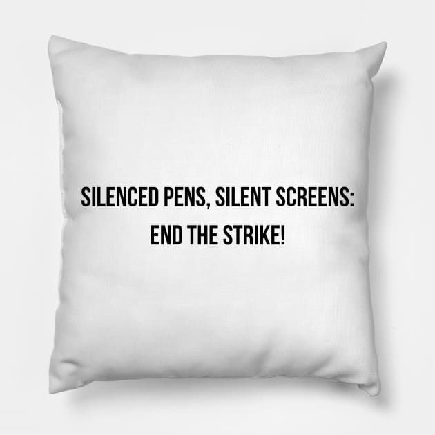 Writers Strike Pillow by Elongtees