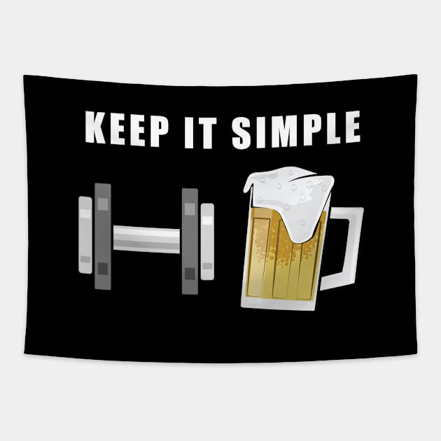 Keep It Simple - Beer and Fitness Tapestry by DesignWood-Sport