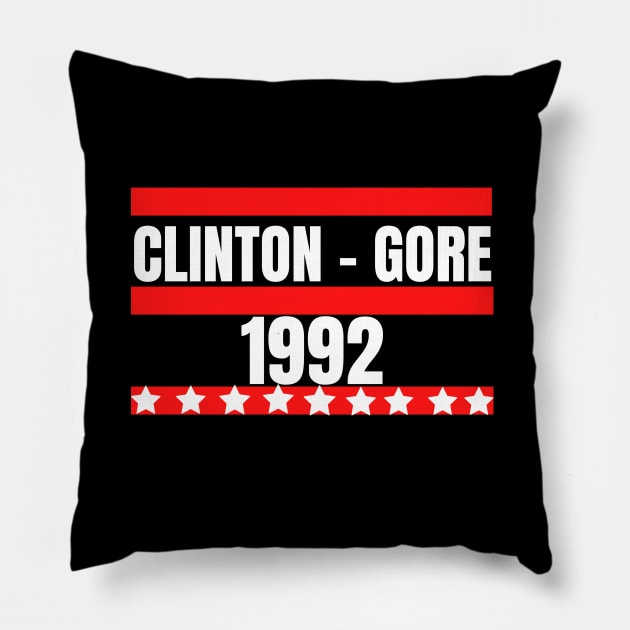 clinton gore 1992 Pillow by Yasdey