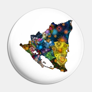 Spirograph Patterned Nicaragua Departments Map Pin