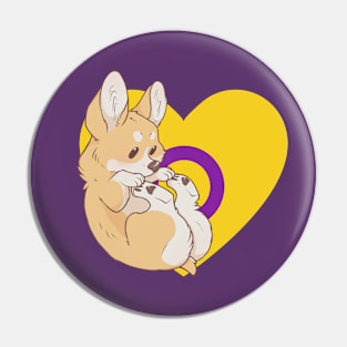 Intersex Pride Corgi Pin