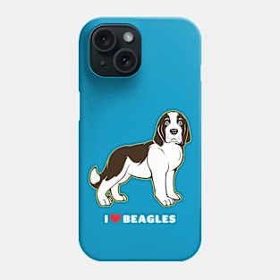 I Love Beagles Puppy Dog Art Phone Case