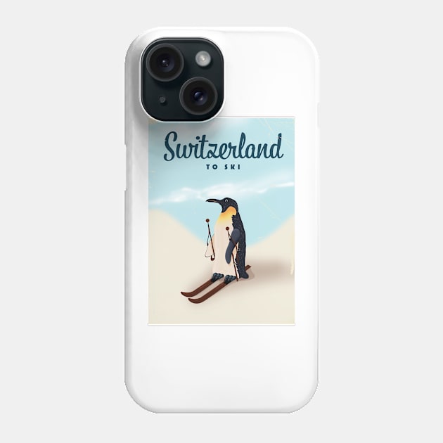 Switzerland Penguin to ski Phone Case by nickemporium1