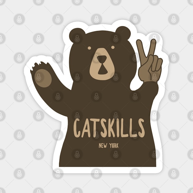 Catskills New York Peace Bear Magnet by esskay1000