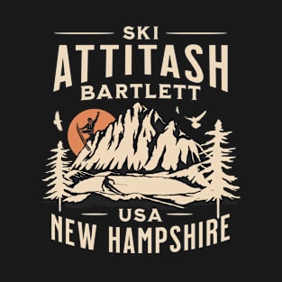 Attitash ski and Snowboarding Gift: Hit the Slopes in Style at Bartlett New Hampshire Iconic American Mountain Resort T-Shirt