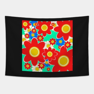 colorful pop art flower pattern Tapestry