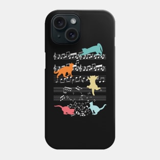 Cats Playing With Music Notes Phone Case