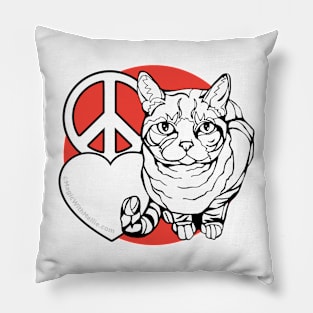 Peace Love Cats v2 — Original Animal Illustration series Pillow