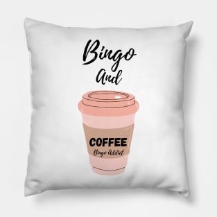 Bingo and Coffee White Pillow