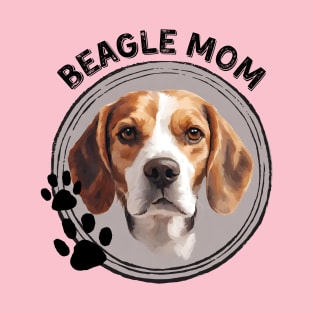 Beagle Dog Mom Dog Breed Portrait T-Shirt