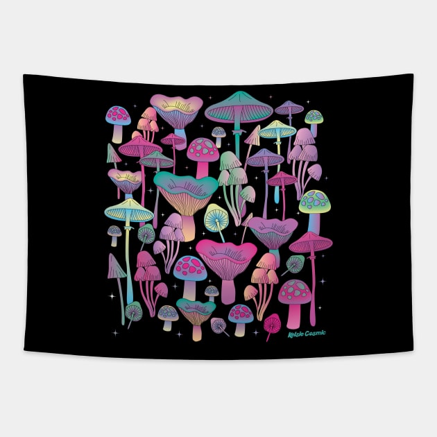 Magic Mushrooms Tapestry by Kelsie Cosmic