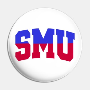 Two Tone Blue and Red SMU Logo Pin