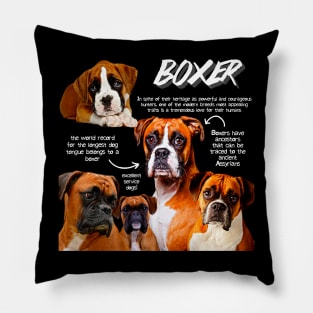 Boxer Dog Fun Facts Pillow