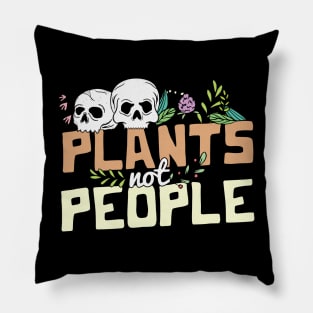 Plants not people skulls and wildflowers funny Halloween Plant Lover Gardener Gift Pillow