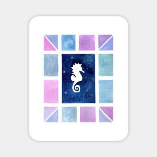 Sea Horse with pastel mosaic Magnet