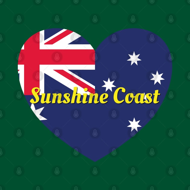 Sunshine Coast QLD Australia Australian Flag Heart by DPattonPD