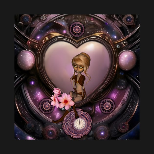 Wonderful steampunk heart with fairy by Nicky2342